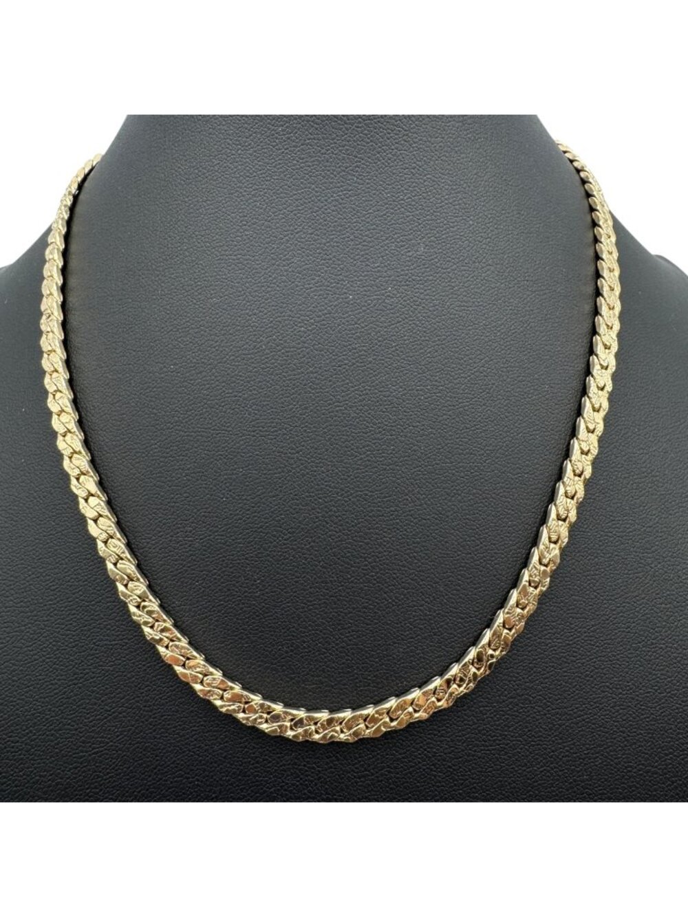 Gold Plated Flattened Heavy Curb Chain 17" 5mm Regency Classic Statement